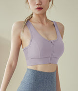 Cut-Out-Back-Front-Zip-High-Support-Sports-Bra-Purple