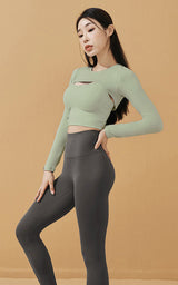 Cut-Out-Long-Sleeve-Yoga-Set-Avocado