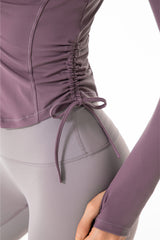 Drawstring-Fitness-Cropped-Jacket-Purple