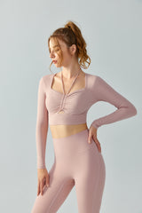 Drawstring-Yoga-Long-Sleeve-Backless-Top-Pink