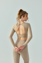 Drawstring-Yoga-Long-Sleeve-Backless-Top-Khaki