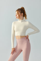 Seamless-Open-Back-Yoga-Long-Sleeve-Top-Cream-White