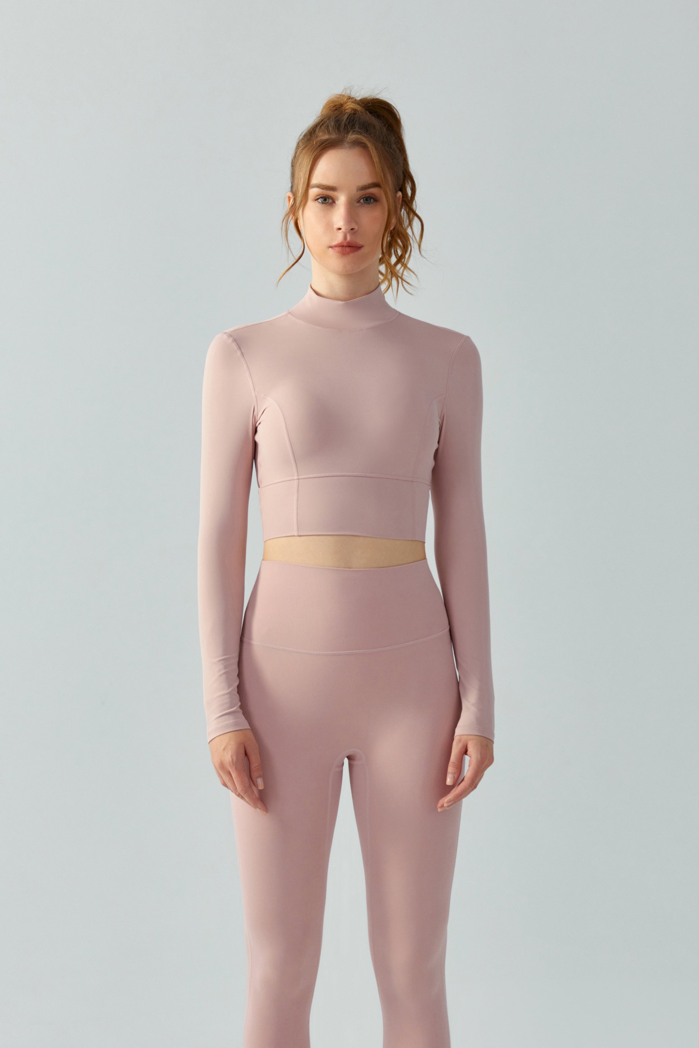 Seamless-Open-Back-Yoga-Long-Sleeve-Top-Pink