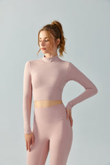 Seamless-Open-Back-Yoga-Long-Sleeve-Top-Pink