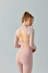 Seamless-Open-Back-Yoga-Long-Sleeve-Top-Pink