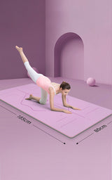 Shock-Absorbent-7mm-Yoga-Mat-with-Alignment-Line-PinkGray-with-Alignment-Line