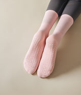 Silicone-Non-Slip-Mid-Calf-Yoga-Socks-Pink