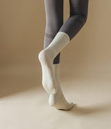 Silicone-Non-Slip-Mid-Calf-Yoga-Socks-Khaki