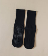 Silicone-Non-Slip-Mid-Calf-Yoga-Socks-Black