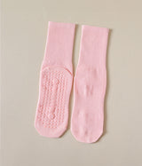 Silicone-Non-Slip-Mid-Calf-Yoga-Socks-Pink