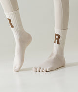 Womens-Non-Slip-Yoga-Toe-Socks-Cream-White