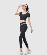 Womens-Workout-Sportswear-Clothes-Set-3Pieces-Black