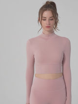 Seamless-Open-Back-Yoga-Long-Sleeve-Top-Pink